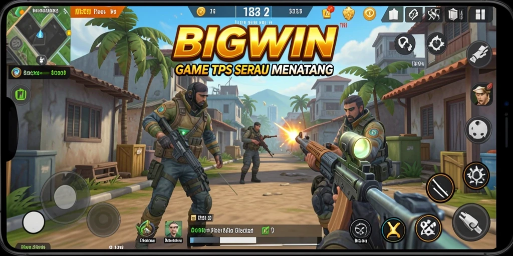 Screenshot gameplay BIGWIN dengan aksi seru dalam mode TPS.