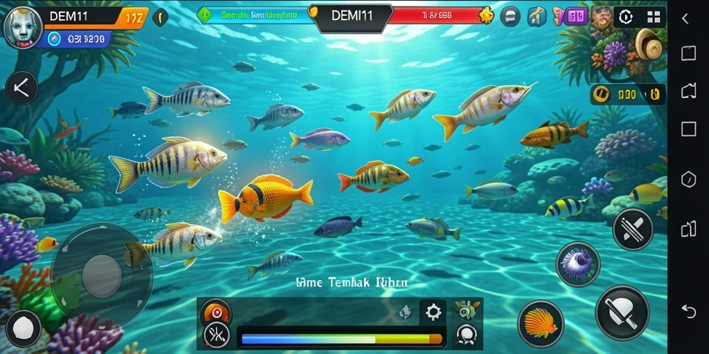 Tampilan gameplay seru dalam game Tembak Ikan DEMI11.