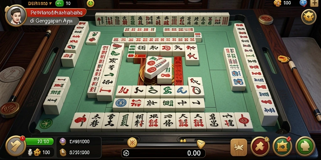 Screenshot utama DEWA1000 menampilkan gameplay Mahjong yang seru.