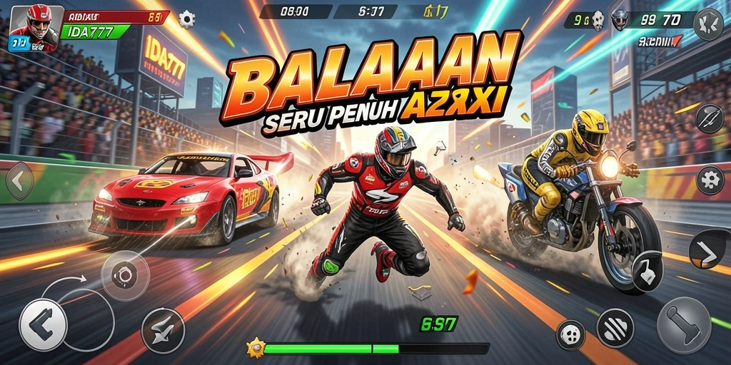 Tampilan gameplay balapan yang mengesankan di IDA777.