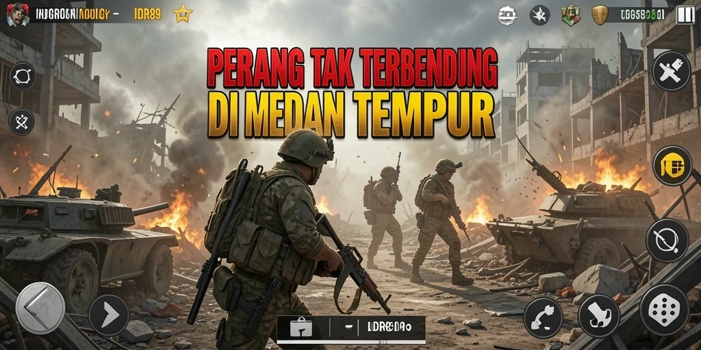 Tangkapan layar IDR89 yang menunjukkan intensitas pertempuran Battle Royale.