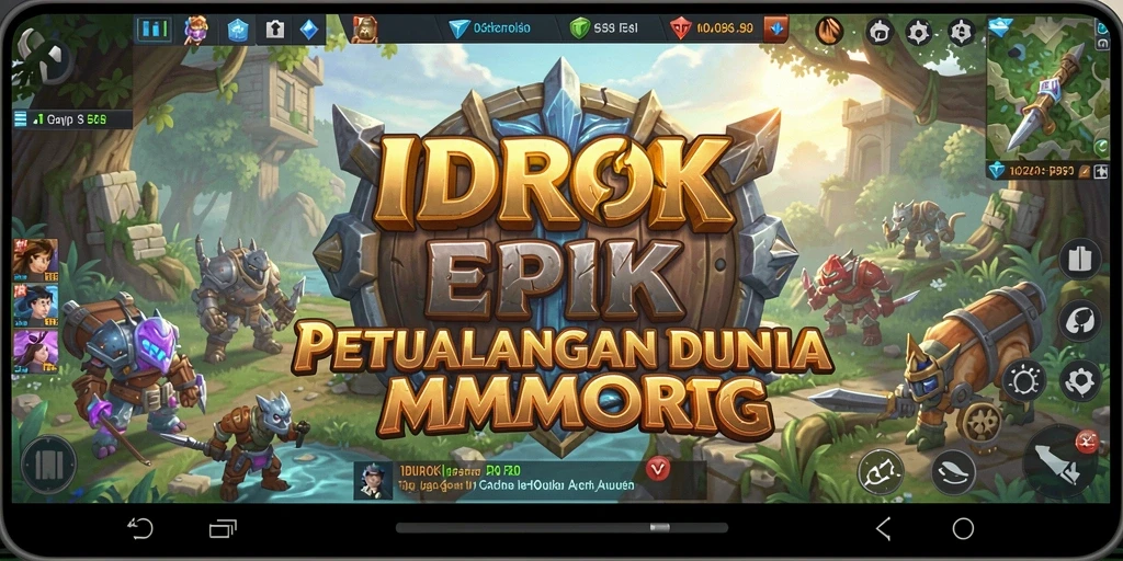Screenshot gameplay IDROK menampilkan pertarungan seru dalam dunia MMORPG.