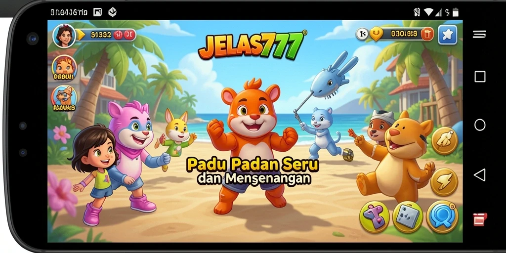 Screenshot gameplay JELAS777 dengan permata berwarna-warni.