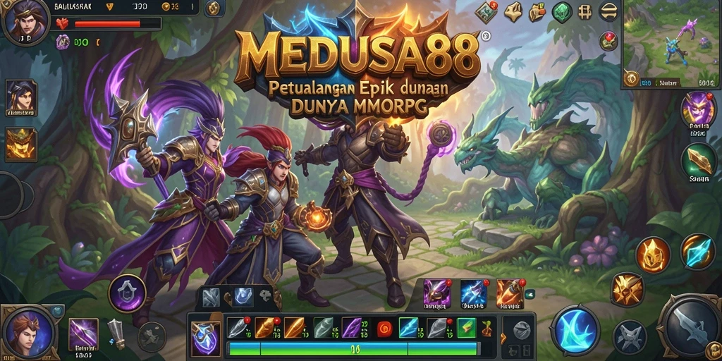 Tangkapan layar <strong>MEDUSA88</strong> menampilkan aksi pertempuran seru di dunia MMORPG.