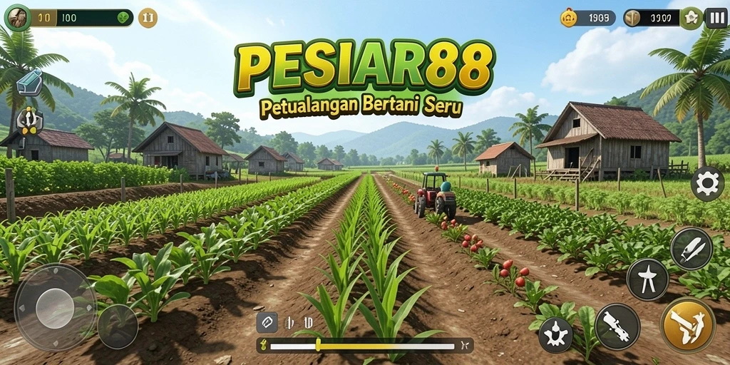 Gameplay seru dalam PESIAR88 dengan berbagai aktivitas bertani.