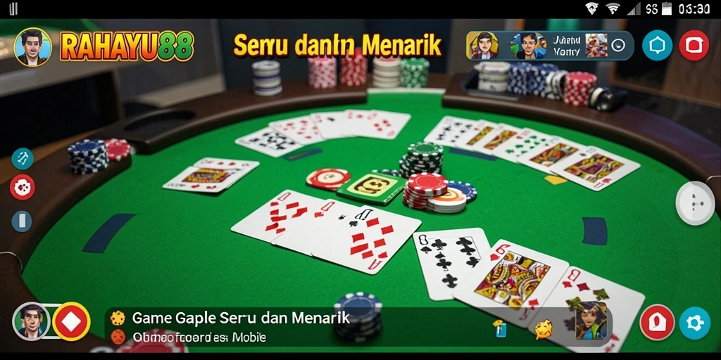 Screenshot RAHAYU88 menampilkan gameplay Gaple yang seru.