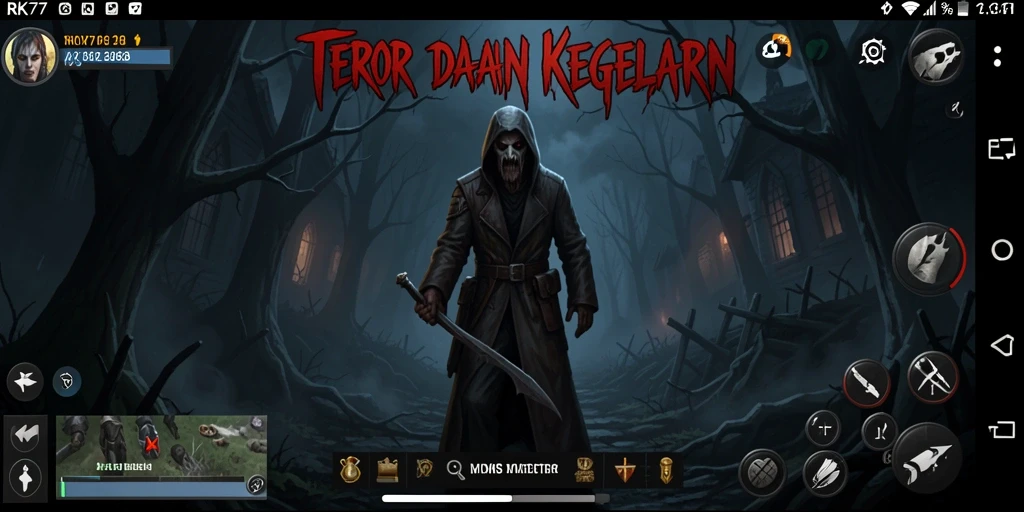 Tangkapan layar game RK77 menampilkan atmosfer menegangkan dan elemen horror yang mencengangkan.
