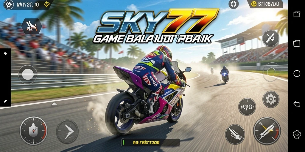 Tampilan gameplay menegangkan di lintasan balap motor.