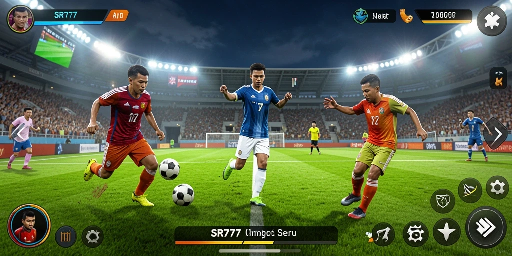 Screenshot SR777 menampilkan aksi seru dalam permainan olahraga.
