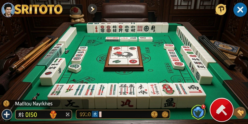 Tampilan gameplay menarik dari SRITOTO dengan berbagai ubin Mahjong.