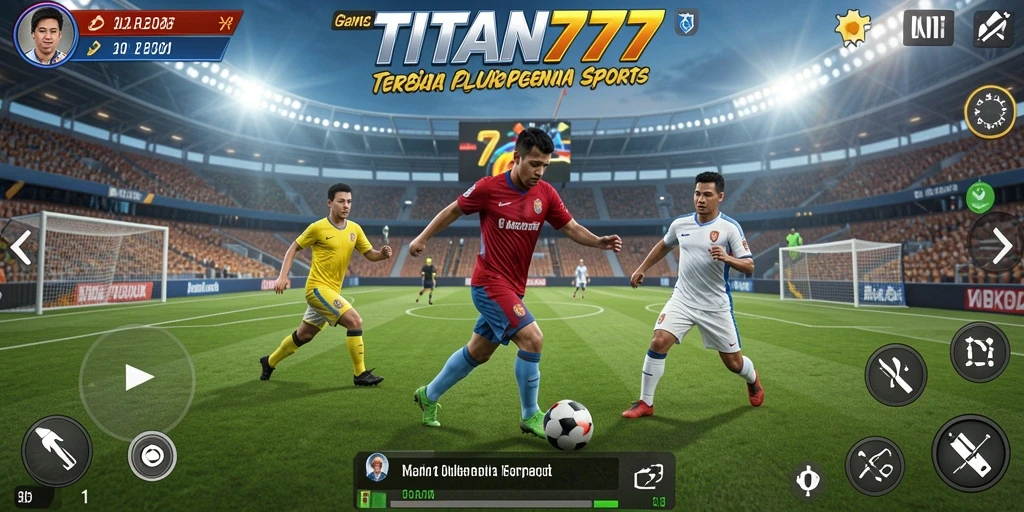 Screenshot game TITAN777 menampilkan aksi seru dalam pertandingan olahraga.