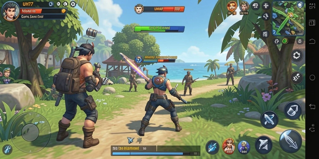 Gameplay UH77 yang seru dan penuh warna.