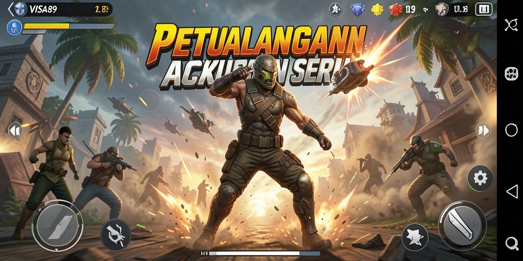 Tangkapan layar permainan <strong>VISA89</strong> yang menunjukkan aksi menegangkan di dalam permainan.